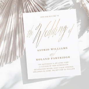 Einfaches Skript-White & Gold-Budget Hochzeit