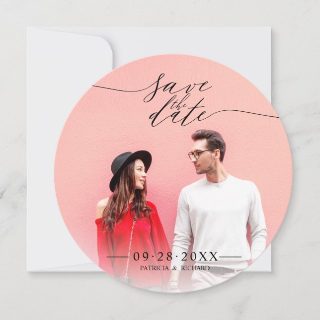 Einfaches SkriptWedding Save the Date-Foto Einladung (Vorderseite)