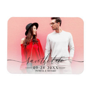 Einfaches SkriptWedding Save the Date-Foto Magnet
