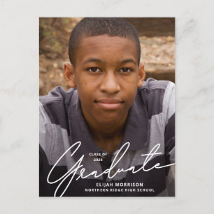 Einfaches Skriptweißes Overlay-Foto-Abschluss Postkarte