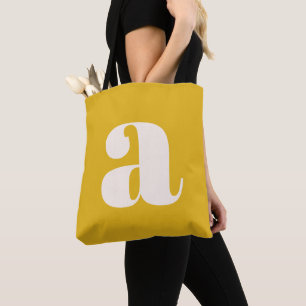 Einfaches Sommer Gelb Fette Retro-Monogramm-Initia