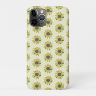 Einfaches Sonnenblumen-Braun-Grün-Gelb-Blumenmuste Case-Mate iPhone Hülle