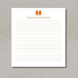 Einfaches Sonnenuntergangs-Orange-Bogen-Script Ind Notizblock