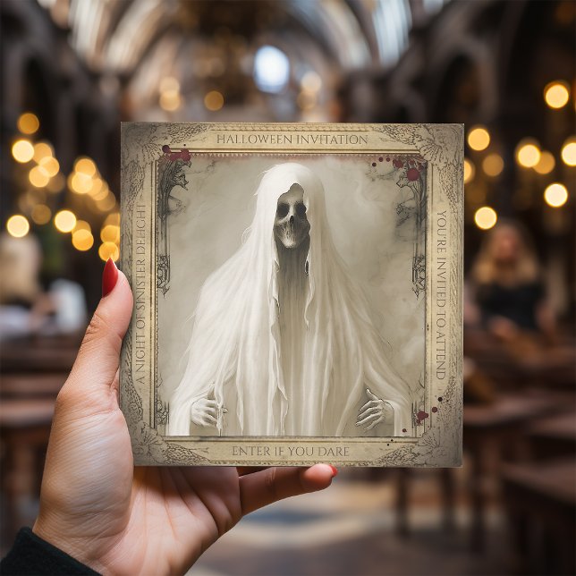 Einfaches Spuk Ghost Adulf Halloween Einladung (Von Creator hochgeladen)