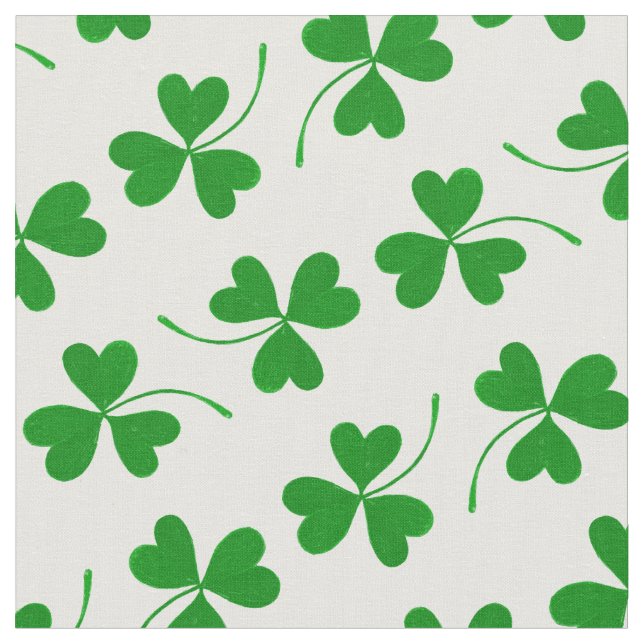 Einfaches St Patrick's Day Kleeblatt Pattern - Gre Stoff (Nahaufnahme)