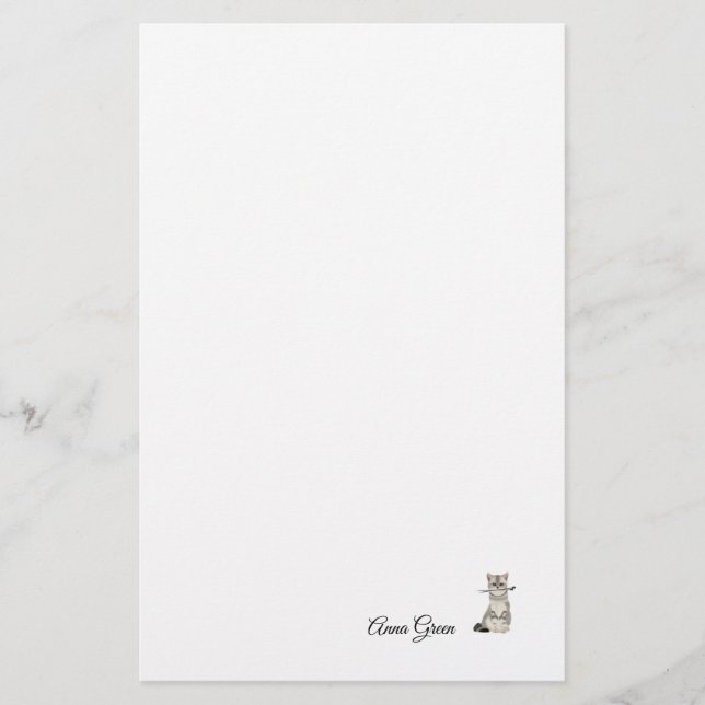 Einfaches Stationierpapier für die Katzennadel Briefpapier (Vorderseite)