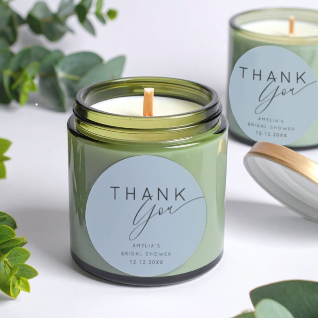 Einfaches staubblaues Dankeschön für Brautparty Runder Aufkleber (Von Creator hochgeladen)