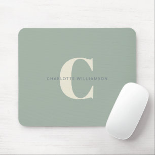 Einfaches stilvolles, chic Monogramm Name in Salbe Mousepad