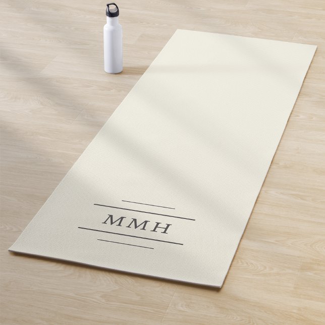 Einfaches stilvolles elfenbeinernes Monogramm Yogamatte (Von Creator hochgeladen)