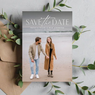 Einfaches stilvolles modernes vertikales Foto Save The Date