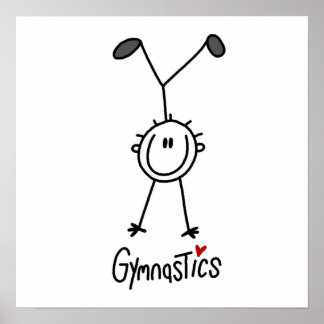Einfaches Strichmännchen Gymnast Poster
