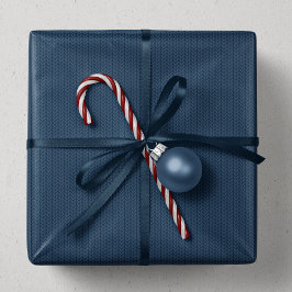 Einfaches Strickmuster in Marineblau für Weihnacht Geschenkpapier