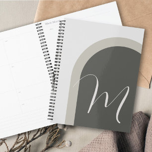 Einfaches stylisches Arch mit der Monogram Initial Planer