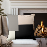 Einfaches stylisches Farbblockmuster Kissen<br><div class="desc">Stilvolles Kissen mit einem schlichten femininen Blockmuster in einer schönen Farbpalette aus Elfenbeinbeige,  Rosa,  Schwarz,  Taupe Grau und Schwarz. Das edle Design ist schlicht und minimalistisch mit modernem Flair. Personalisieren Sie die Monogramm-Initialen mit Ihren Initialen.</div>