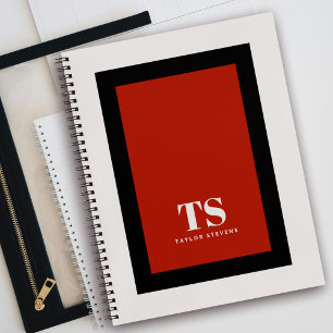 Einfaches stylisches Monogram-Farbblock Notizbuch