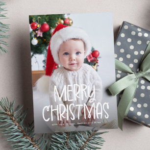 Einfaches süßes Frohe Weihnachten ein Foto grün