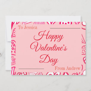 Einfaches süßes Herz Frohen Valentinstag Paar Feiertagskarte