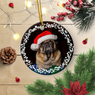 Einfaches süßes Hund Welpe Haustier Weihnachten Fo Keramik Ornament