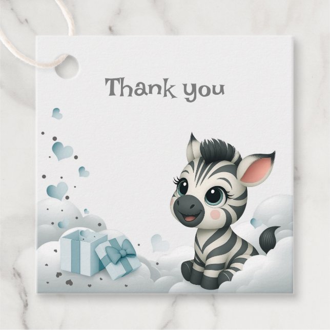 Einfaches süßes kleines Cartoon-Zebra  Geschenkanhänger (Vorderseite)