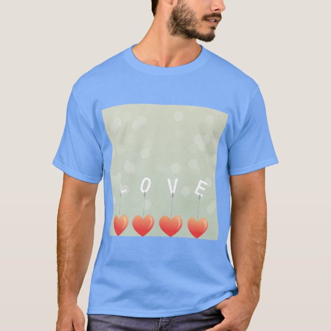 Einfaches T-Shirt mit Herz-Grafik (Vorderseite)