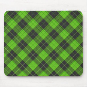 Einfaches Tartan-Diagonalmuster in dunkelgrün Mousepad
