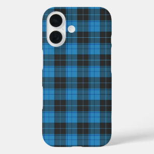 Einfaches Tartan-Muster in dunkelblau iPhone 16 Hülle