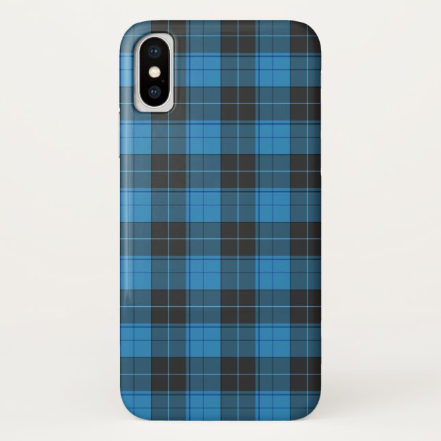 Einfaches Tartan-Muster in dunkelblau Case-Mate iPhone Hülle (Rückseite)