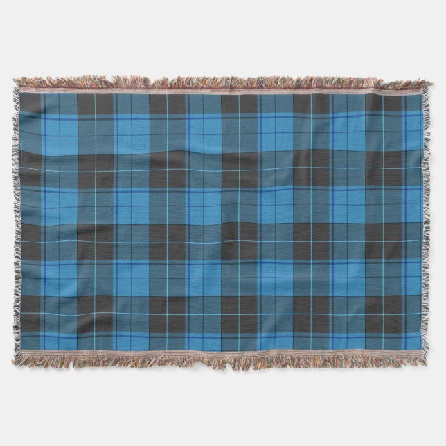 Einfaches Tartan-Muster in Dunkelblau Decke (Vorderseite)