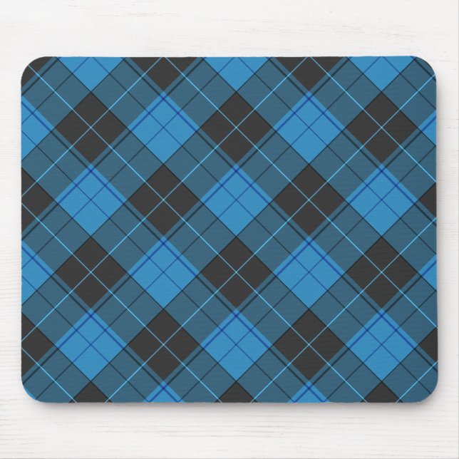 Einfaches Tartan Muster in dunkelblau... Mousepad (Vorne)