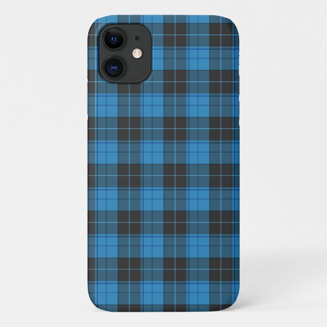 Einfaches Tartan-Muster in dunkelblauem Uncomm Case-Mate iPhone Hülle (Rückseite)