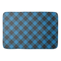 Einfaches Tartan-Muster in dunkelblauer Badematte