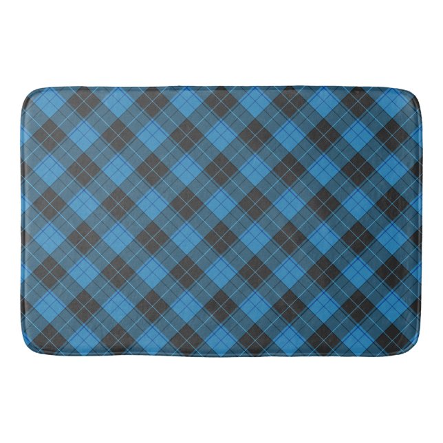 Einfaches Tartan-Muster in dunkelblauer Badematte (Vorderseite)
