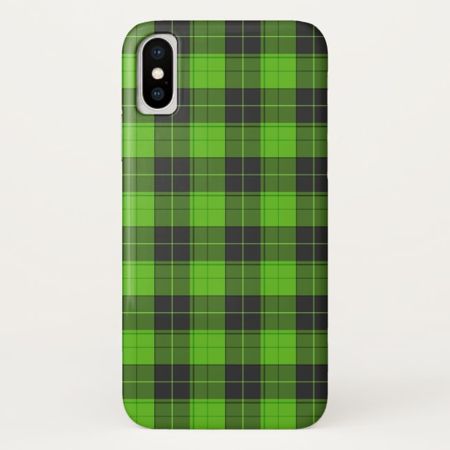 Einfaches Tartan-Muster in dunkelgrün Case-Mate iPhone Hülle (Rückseite)