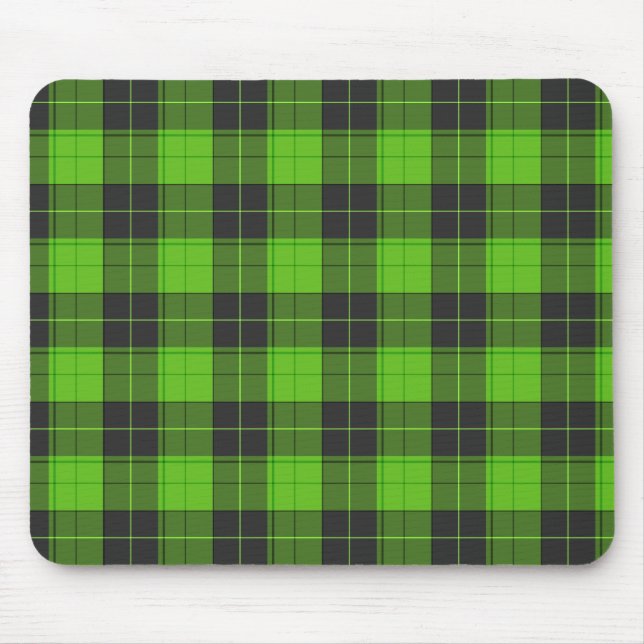 Einfaches Tartan-Muster in dunkelgrün Mousepad (Vorne)