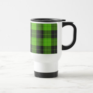 Einfaches Tartan-Muster in dunkelgrün Reisebecher