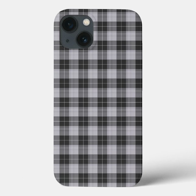Einfaches Tartan-Muster in Grau Case-Mate iPhone Hülle (Rückseite)