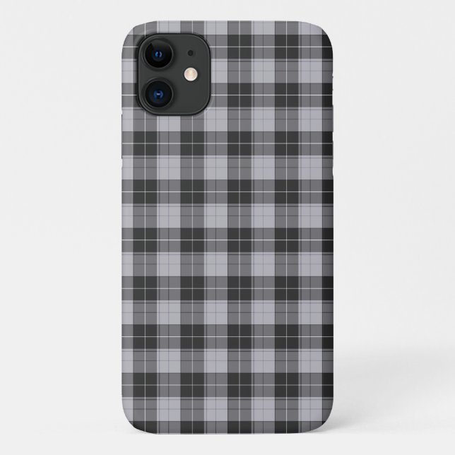 Einfaches Tartan-Muster in Grau Case-Mate iPhone Hülle (Rückseite)