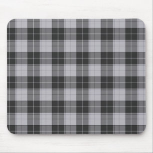 Einfaches Tartan-Muster in Grau Mousepad