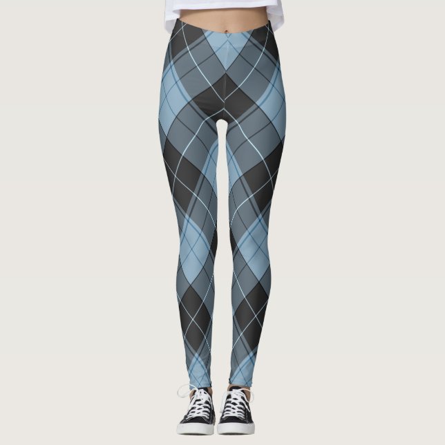 Einfaches Tartan-Muster in hellblau Leggings (Vorderseite)