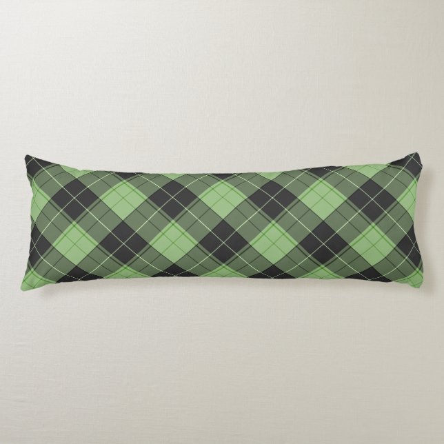 Einfaches Tartan-Muster in hellgrün Seitenschläferkissen (Vorderseite)