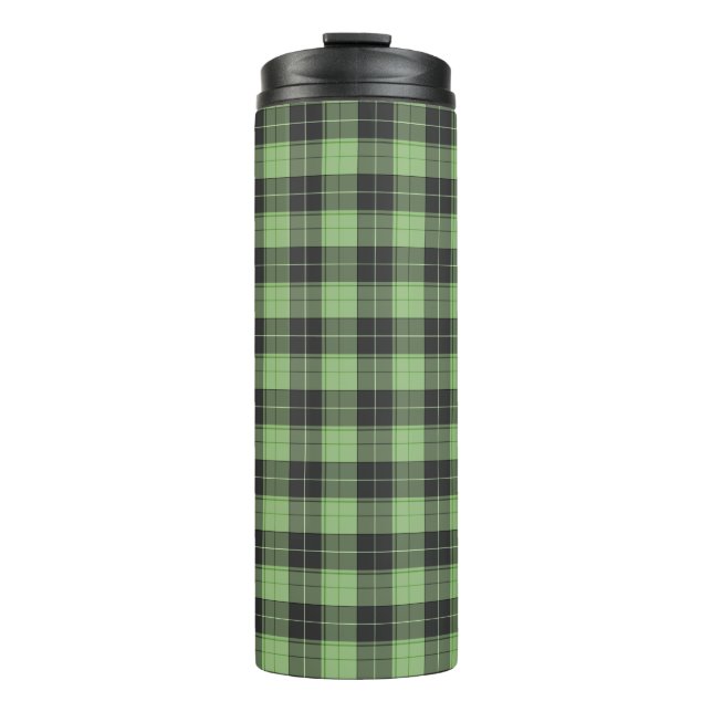 Einfaches Tartan-Muster in hellgrün Thermosbecher (Vorderseite)