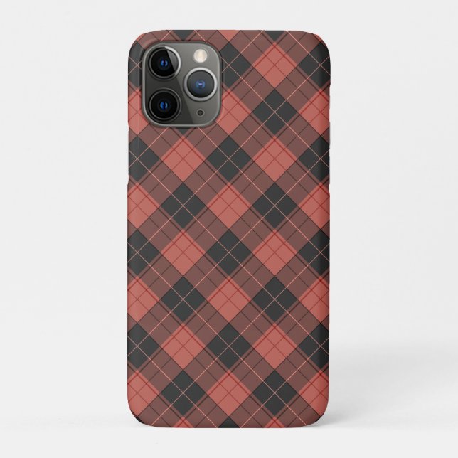 Einfaches Tartan-Muster in Rot Case-Mate iPhone Hülle (Rückseite)
