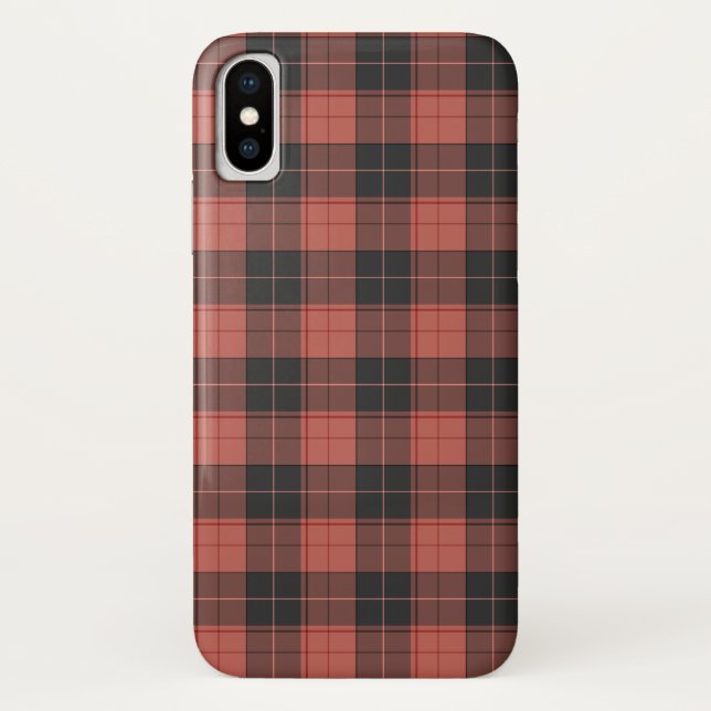 Einfaches Tartan-Muster in Rot Case-Mate iPhone Hülle (Rückseite)