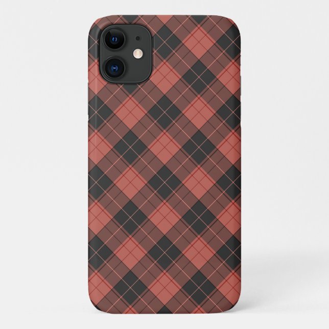 Einfaches Tartan-Muster in Rot Case-Mate iPhone Hülle (Rückseite)