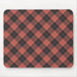 Einfaches Tartan-Muster in Rot Mousepad