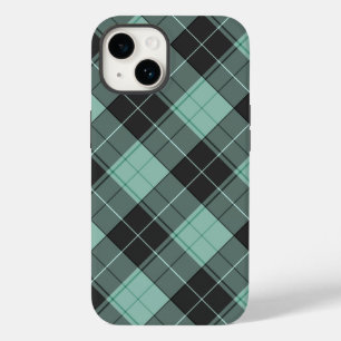 Einfaches Tartan-Muster in türkisfarbenem Case-Mat Case-Mate iPhone 14 Hülle