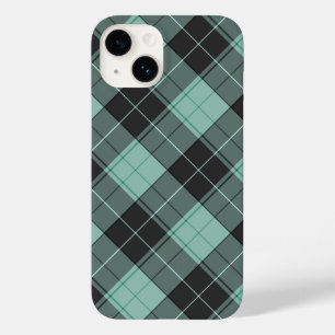 Einfaches Tartan-Muster in türkisfarbenem Case-Mat Case-Mate iPhone 14 Hülle