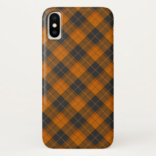 Einfaches tartanisches Diagonalmuster in dunkelora Case-Mate iPhone Hülle