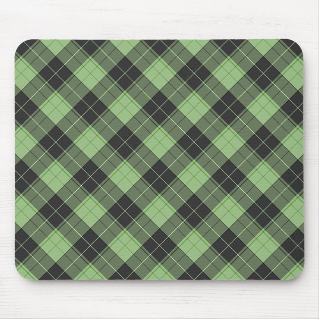 Einfaches Tartanmuster in Hellgrün Mousepad (Vorne)