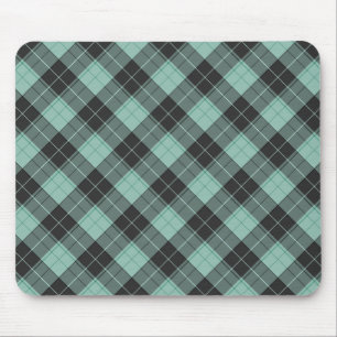 Einfaches Tartanmuster in Türkis Mousepad